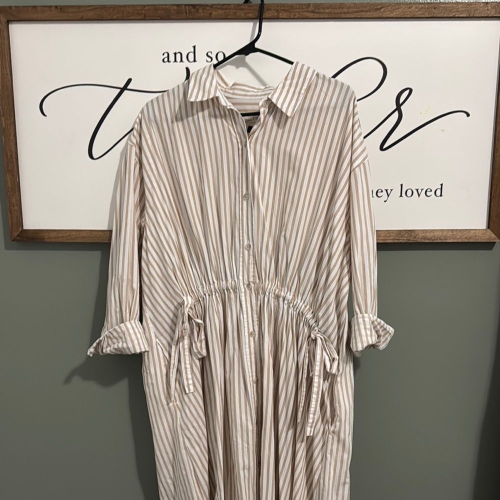 Striped Button-Up Dress